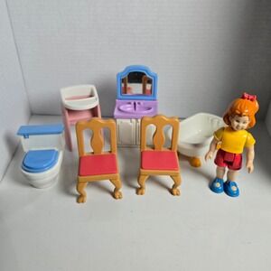 Little Tikes Grand Mansion Dollhouse Furniture Lot of 7 Pieces With Doll Vintage
